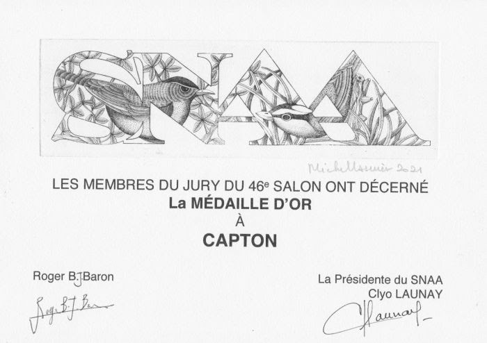 SALON NATIONAL DES ARTISTES ANIMALIERS, Médaille d’or CAPTON
